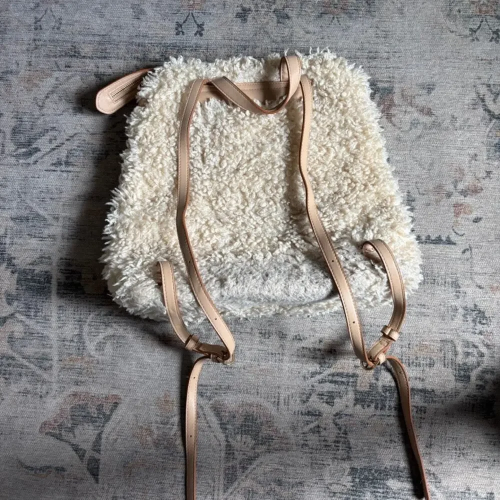 A NEW DAY Backpack Teddy Bear Fur Back 2 School Travel
